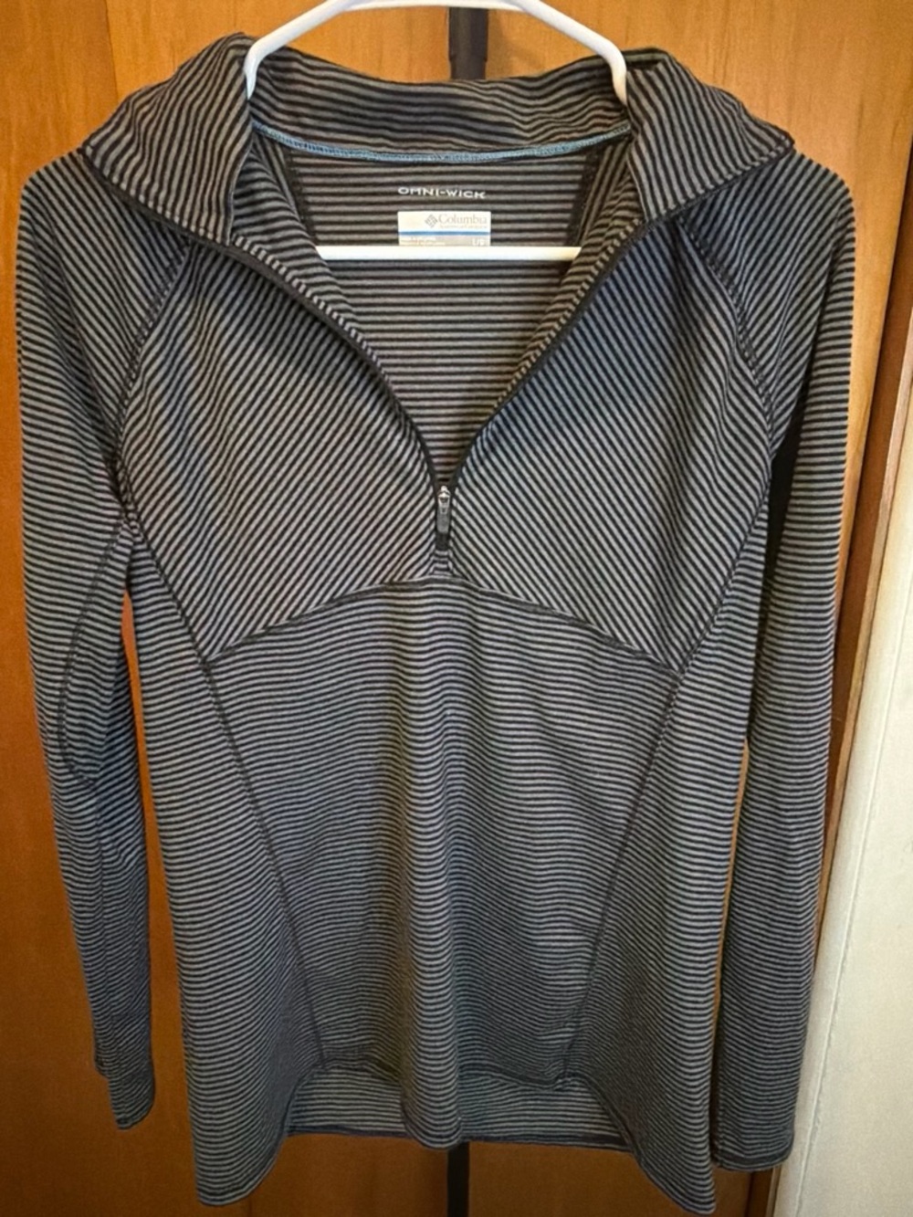 Columbia Women’s Black & Gray Striped Half-Zip Pullover